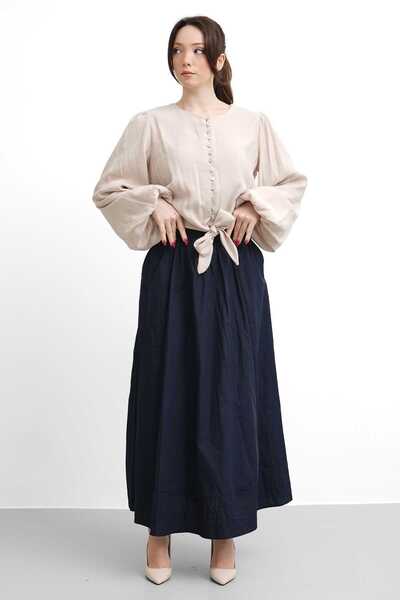 salisburys Molly Nelly Γυναικεία Φούστα με Λεπτομέρεια Ραφής και Ελαστική Λεπ...