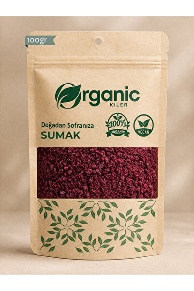Organic Kiler Doğal Sumak 100 gr - Katkısız Taze Öğütülmüş Ekşi Sumak