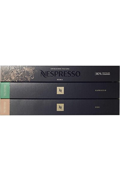 Nespresso OriginalLine Trio Pack, 30 Coffee Capsules (Roma, Cosi, Capriccio) ...