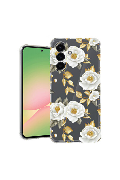 bestcase Αντικραδασμική Θήκη για Samsung Galaxy A55, Φλοράλ - Αισθητική Χρυσή...