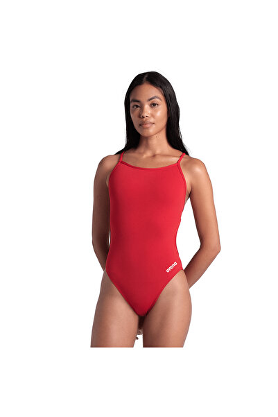 ARENA Μαγιό με δαντέλα στην πλάτη, μονόχρωμο, γυναικείο, κόκκινο 004651405