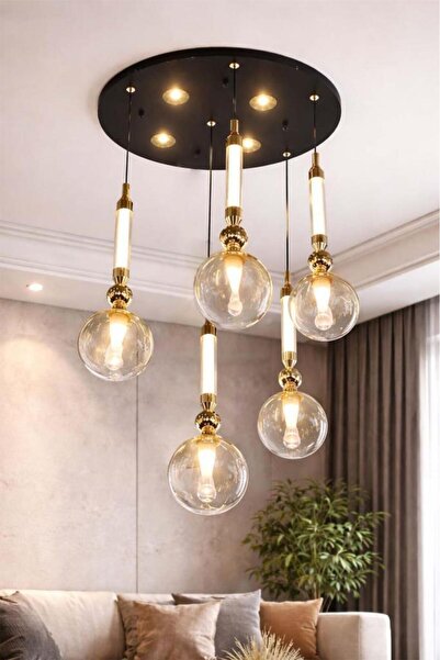 Eray Aydınlatma 10032-5 Li Sarkıt Camlı Led Avize
