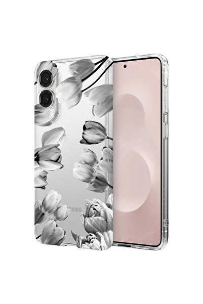 bestcase Αντικραδασμική Θήκη για Samsung Galaxy S25 Edge, Φλοράλ - Μαύρη Τουλ...