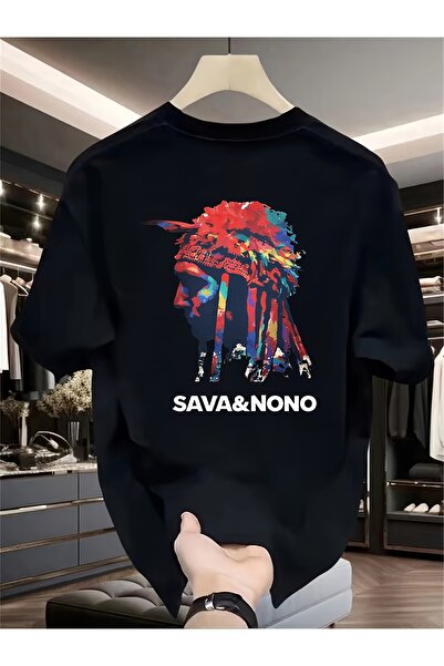 yiou trendy clothing تي شيرت رجالي ثقيل الوزن بلون واحد وطباعة عصرية بأكمام ق...