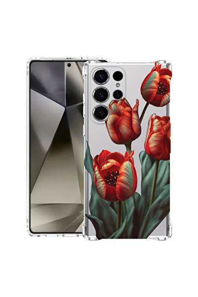 bestcase Αντικραδασμική Θήκη για Samsung Galaxy S22 Ultra, Φλοράλ - Κόκκινη Τ...