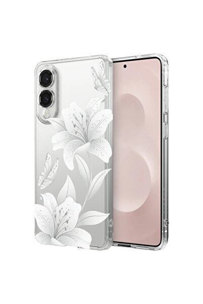 bestcase Husă antișoc pentru Samsung Galaxy S25 Edge, Florală - Lotus Alb Ele...