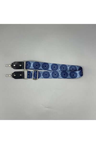 Aynalı Palaska Λουράκι Τσάντας Μπλε Έθνικ Λουλούδι