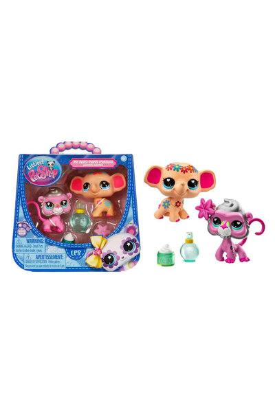 Littlest Pet Shop Miniatures Set of 2 Figures S4 243&244 Elephant and Baboon