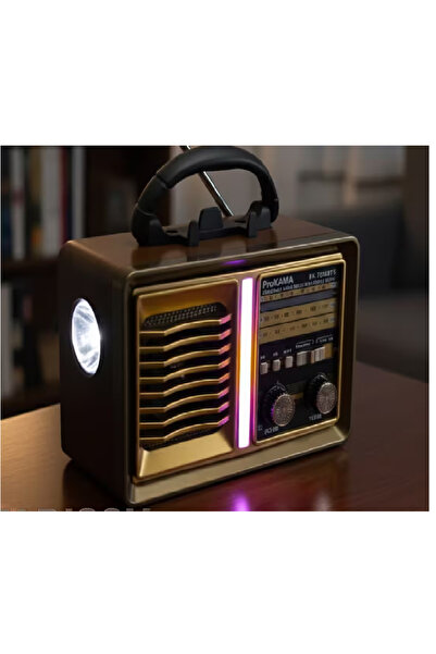 inteknoloji BK-7050BTS Nostaljik Solar Radyo | AM/FM/SW 3 Bant | Bluetooth, USB/TF Müzik Destekli | El Fenerli