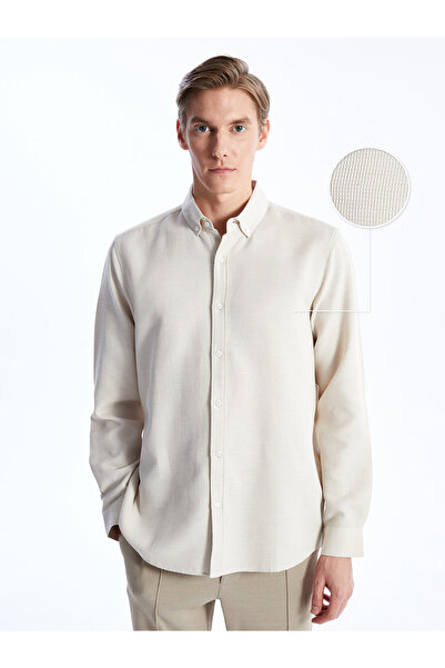 LC Waikiki Slim Fit Long Sleeve Dobby Men's Textured Shirt
