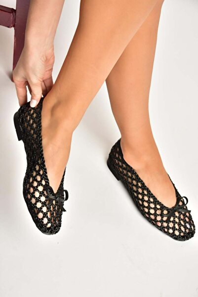 Fox Shoes Y282712509 Μαύρες καθημερινές γυναικείες μπαλαρίνες