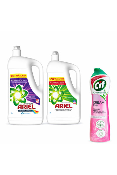 Cif Κρεμ Ροζ + Πακέτο 2x Υγρό Απορρυπαντικό (για Χρώματα + Γενικής Χρήσης) 10...