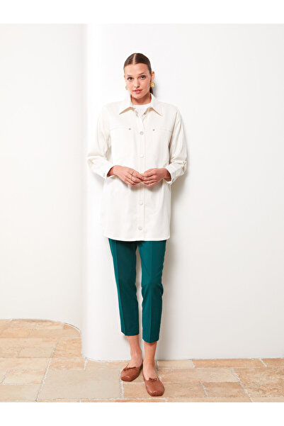 LC Waikiki Απλό μακρυμάνικο γυναικείο πουκάμισο-τουνίκ από τουίλ