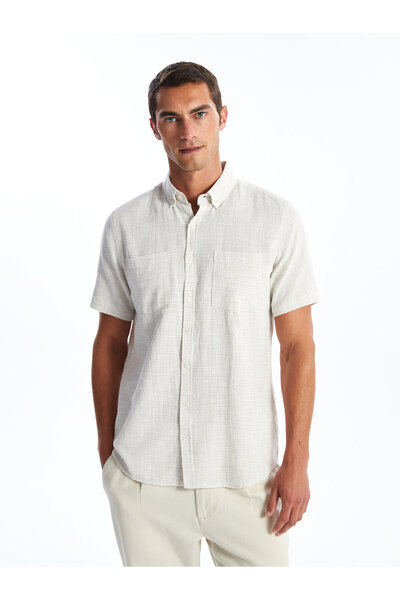 LC Waikiki Cămașă pentru bărbați, cu mânecă scurtă, cu formă normală