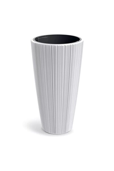Prosperplast Ghiveci decorativ de flori, rotund, inalt, alb, 39x73 cm, 60/20 ...