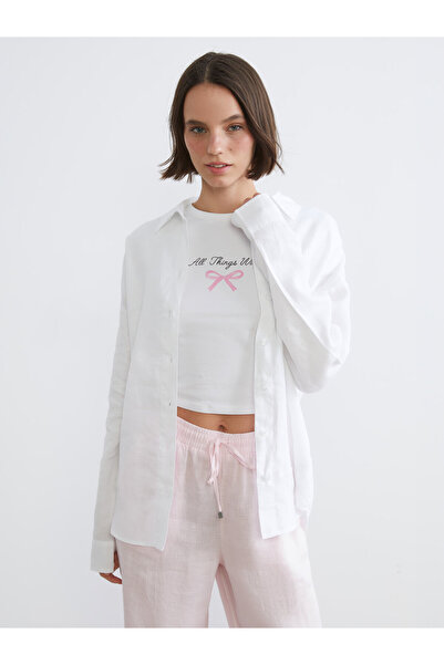 LC Waikiki Oversize Linen Women Shirt
