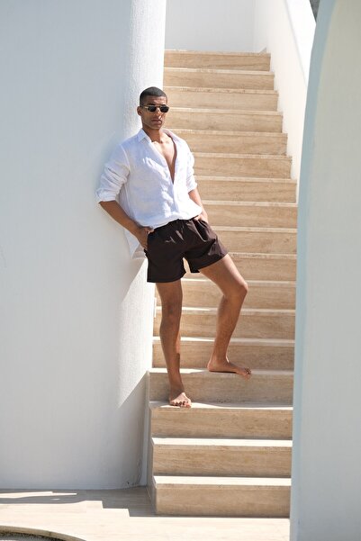 Mayom Μαγιό βερμούδα - Καφέ - Απλό