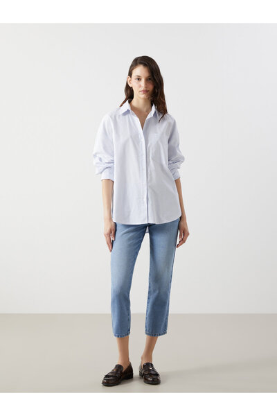 LC Waikiki Striped Oversize Women's Shirt