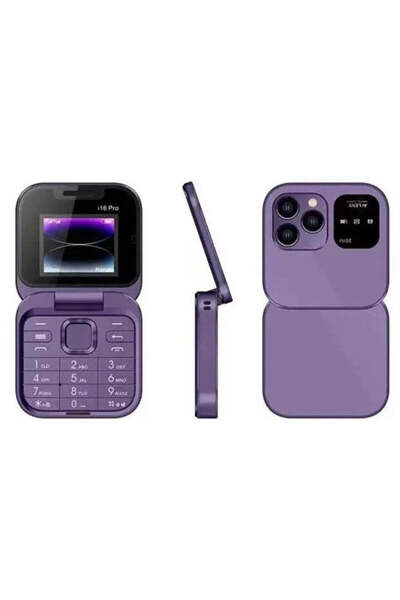 Promagg Mini mobile phone with dual screen, large keys, flashlight and FM radio