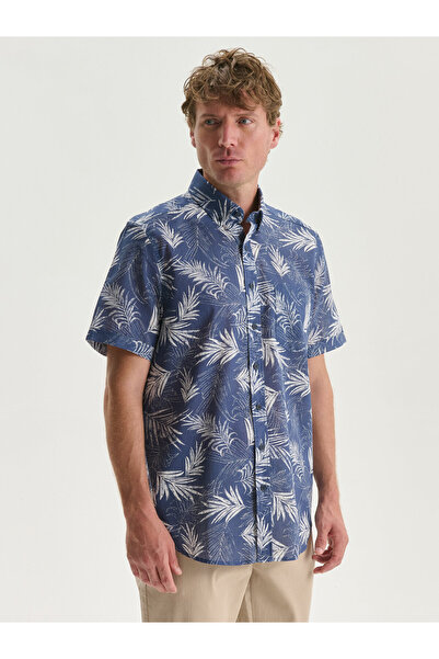 LC Waikiki Slim Fit Short Sleeve Patterned Men's Shirt
