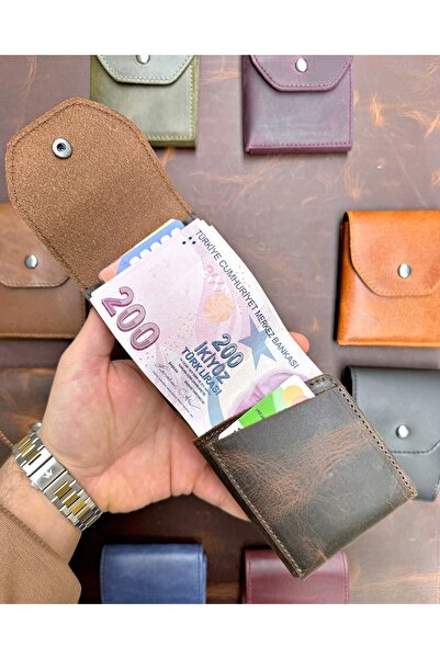 patideri Hakiki Deri El yapımı Minimalist Cüzdan Para Portföy Kartlık Cüzdan ...