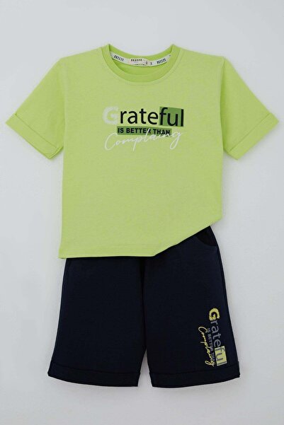 Breeze Σετ σορτς για αγόρια με στάμπα, για 3-7 ετών, πράσινο φιστικί