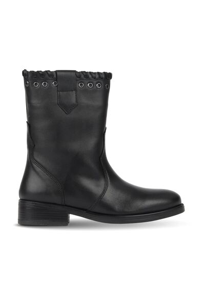 BUENO Shoes Black Leather Women's Flat Boots 39Wb6515