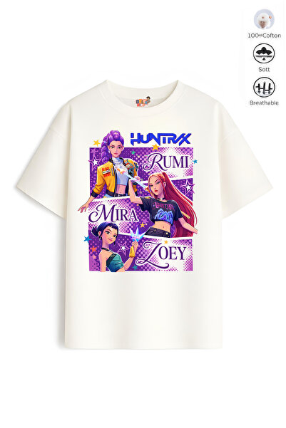 Belya Kids Wear Kız Çocuk Tam Kalıp Hun Tasarım 11 Oversize Tişört