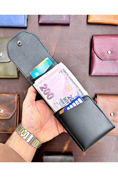 patideri Hakiki Deri El yapımı Minimalist Cüzdan Para Portföy Kartlık Cüzdan ...