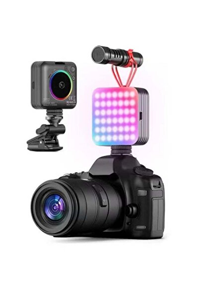 Shopi ضوء LED محمول D12S بسعة 2000 مللي أمبير، إضاءة فيديو ملونة بالكامل RGB ...