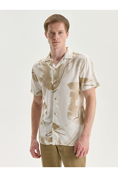 LC Waikiki Regular Fit Short Sleeve Patterned Viscose Men's Shirt