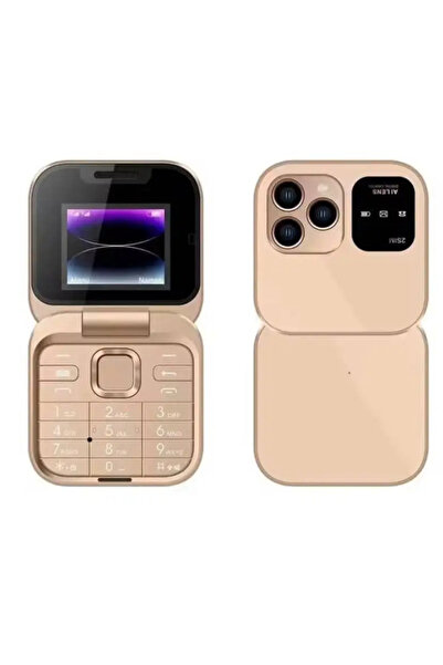 Promagg Mini mobile phone with dual screen, large keys, flashlight and FM radio