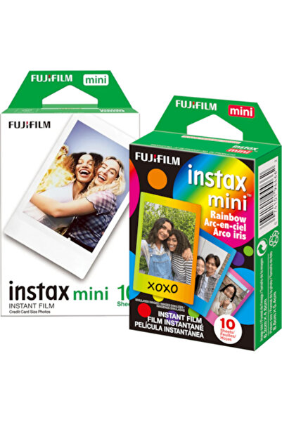 Fujifilm Set de film instant Mini 1x10 Alb + 1x10 Curcubeu
