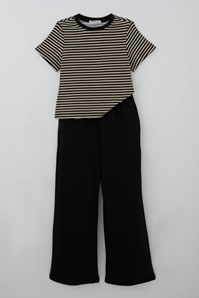 Breeze Κοριτσίστικο Σετ Παντελόνι με Λεπτομέρεια Αρματωσιάς και Αξεσουάρ Φιόγ...