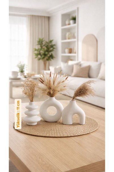 rufhomedesign 3-DELNA vaza u nordijskom stilu, boemski minimalizam (11 cm) Va...
