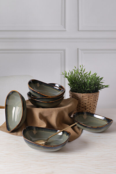 Keramika Reactive Green Isabella Bowl 17 cm 6 Pieces Q84