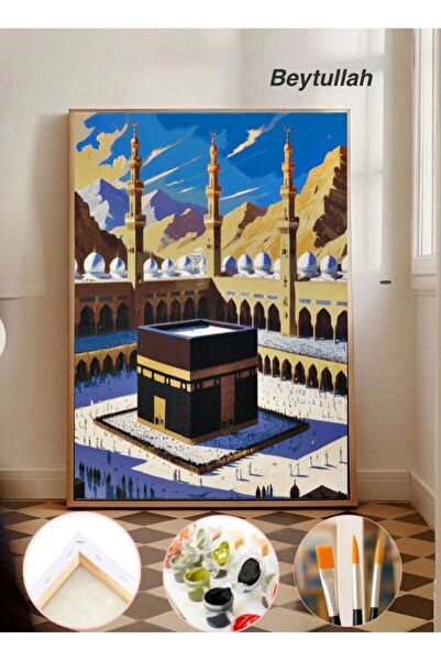 TT ART Sayılarla Boyama 40x50 Cm Tuval Seti Fırça Boya Dahil Çıtaya Gerili - ...