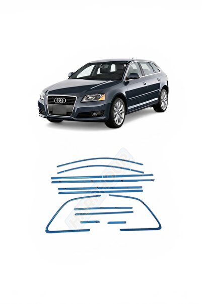 Harphour Audi A3 Hb (2008-2012) Uyumlu Krom Cam Çerçeve 12 Parça Tam Tur Pasl...