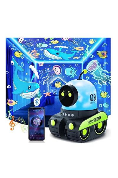 Tastech Robot Spacewalker LED Projeksiyonlu Gece Lambası Bluetooth Hoparlör N...