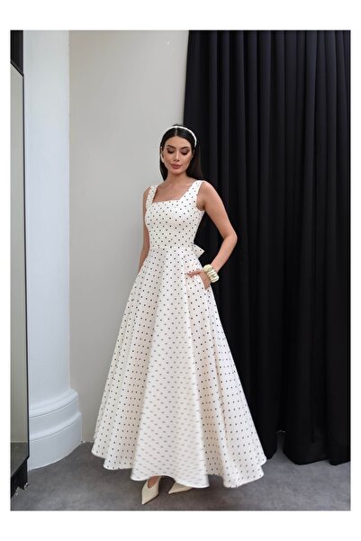 ESRAHELVACI Φόρεμα - Κρέμα - Φουσκωτή φούστα