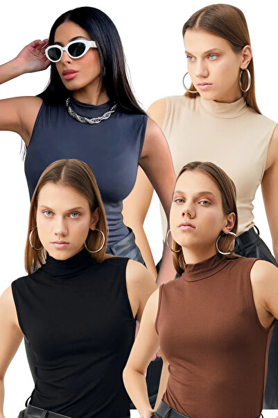 Bipantolon Γυναικείο Μαύρο Κρεμ Αμάνικο Κορμάκι σε χρώμα Bitter Brown Anthrac...