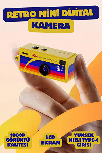 Mini Dijital Retro Kamera - Selfie Video Vlog Kamerası Mini Fotoğraf Makinesi