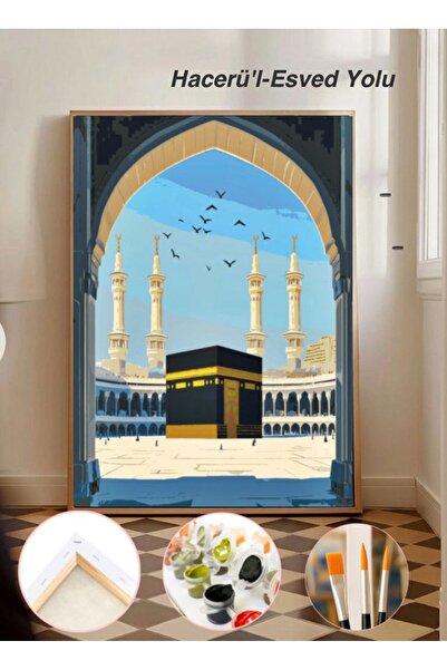 TT ART Sayılarla Boyama 40x50 Cm Tuval Seti Fırça Boya Dahil Çıtaya Gerili Ha...