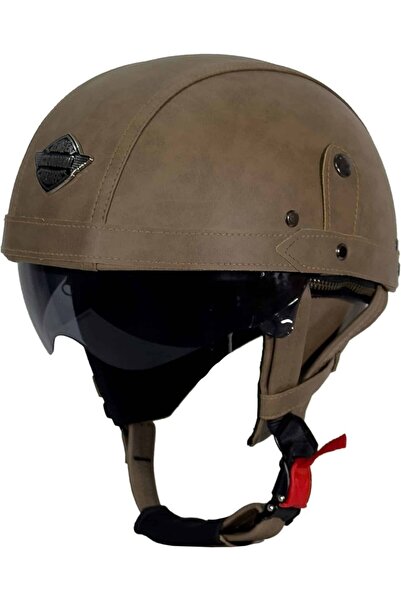 yyk 701 Zn Deri Yarım Miğfer Kask