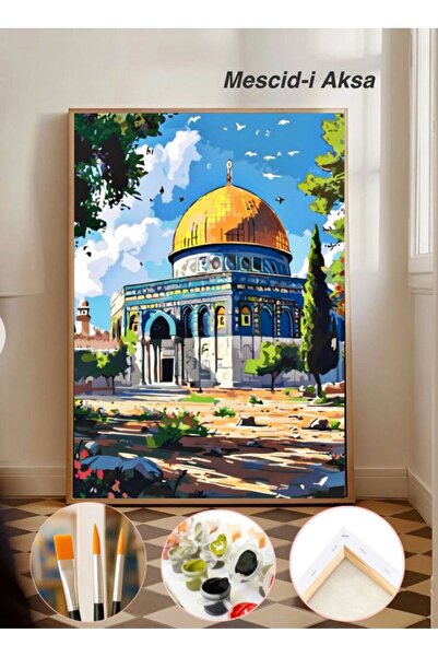 TT ART Sayılarla Boyama 40x50 Cm Tuval Seti Fırça Boya Dahil Çıtaya Gerili - ...
