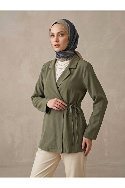 Lunsera Store سترة برباط جانبي-كاكي