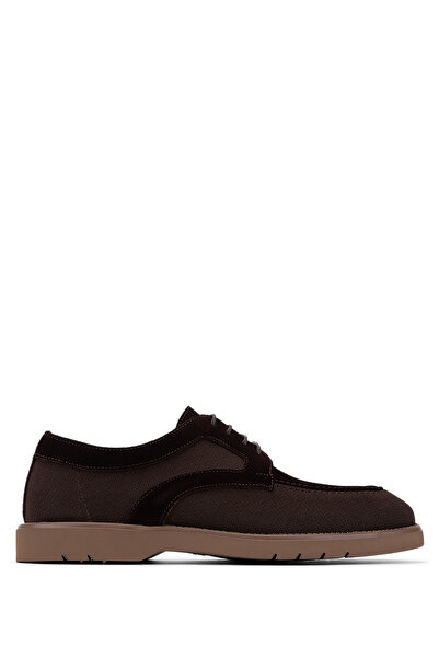 Tamer Tanca Men's Leather & Textile Brown Suede Casual Shoes