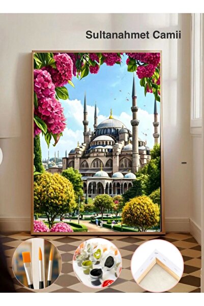 TT ART Sayılarla Boyama 40x50 Cm Tuval Seti Fırça Boya Dahil Çıtaya Gerili- S...