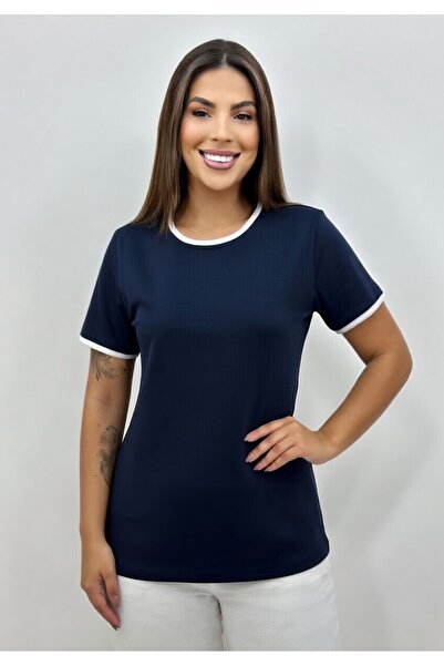 BANEGA Curve Γυναικεία Μπλούζα Μεγάλου Μεγέθους 100% Βαμβακερή με Λεπτομέρεια...