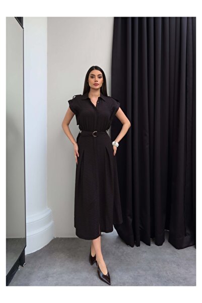 ESRAHELVACI Καρό μακρύ πουκαμισοφόρεμα με ζώνη